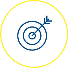 Icon showing an arrow in a bullseye 