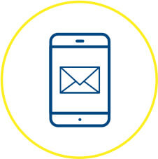  Icon showing email on a smart phone 