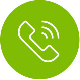 Green icon with an outline of a phone