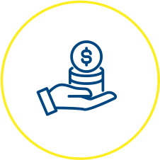  icon with hand holding money 