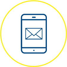  Icon showing email on a smart phone 